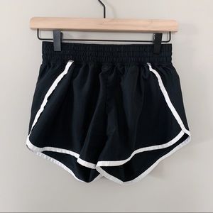 black athletic shorts